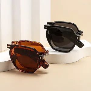 Sunglasses Designer Square Fold Polarized Women For Men Male Trendy Sun Glasses Fashion Vintage Punk Ladies Shades