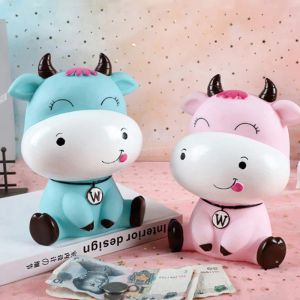 Boxes Cartoon Cow Piggy Bank Large Paper Money Boxes Coins Safe Savings Box High Capacity Money Bank Child Toys Kids Birthday Gifts