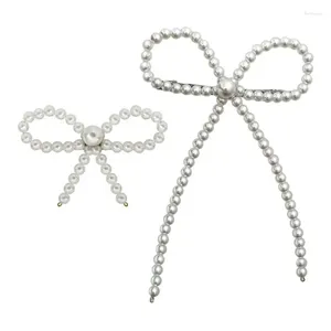 Hair Clips Women Girls Bowknot Barrettes Sweet Korean Pearl Bow Hairpin Autumn And Winter Side Bangs Dropship