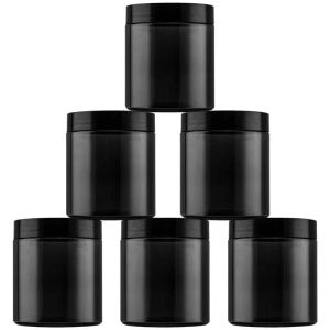Jars 12Pcs 250ml Black Plastic Jar Empty Cosmetic Face Cream Refillable Bottle Travel Pot Storage Containers For Dried Fruit Candy