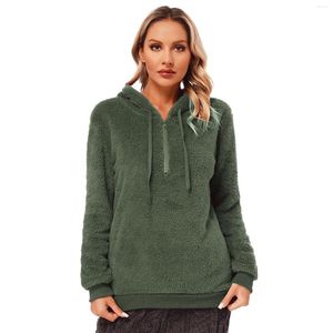 Kadın Hoodies Kadın Sıcak Bulanık Pozzy Pozzy Pozzy Pulover Hoodie Kış Rahat Çekme Kapüşonlu Sweatshirt Gündelik Düz Renk Uzun Kollu Tops Ceket