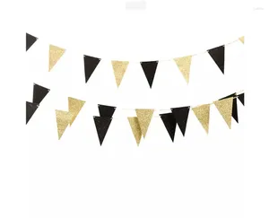 Parti Dekorasyon Moda Goldblack Glitter Paper Bunting muhteşem düğün ev çelenk gelin duş po pervane