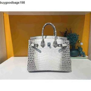 Designers handväskor Himalayans väskor Designer Crocodile Leather Womens Bag BK25 Nile Handväska Tre del Handsydd vaxtråd Stor