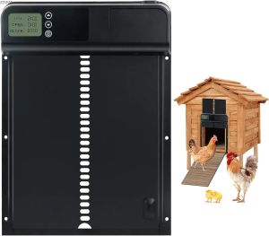 Zubehör ATUBAN Automatische Hühnerstalltür, wetterfester Aluminium-Türöffner für Hühnerställe mit Timer, verriegelbare automatische Hühnertüren für den Bauernhof zu Hause