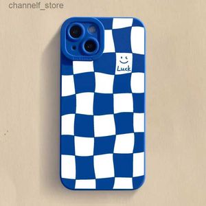 Cell Phone Cases Case for IPHONE11 11PRO IPHONE12 IPHONE13PROMAX 14PROMAX 15 15PRO 15PROMAX Simple personality checkerboard mobile phone caseY240325