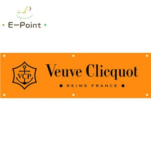 Aksesuarlar 130gsm 150D Malzeme Veuve Clicquot Banner 1.5ft*5ft (45*150cm) Boyut Ev bayrağı kapalı dış mekan dekoru