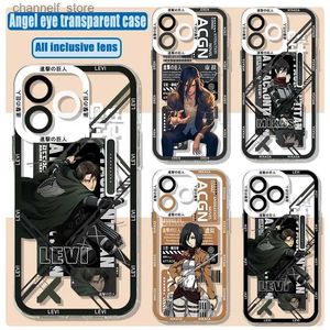 Mobiltelefonfodral Anime Allen Attack på Titan Phone Case för iPhone 15 14 13 12 11 Mini Pro Max X XR XSMAX 6S 6 7 8 Plus SE20 Transparent Covery240325
