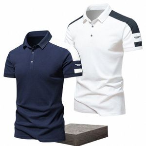 T-shirt a maniche corte da uomo Polo estive Breathe Cool Tops Materiale di seta di ghiaccio Top atletici D3Uf #