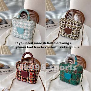 Mini Crossbody Bags Women Designer Fashion Vanity Case Cosmetic Bag Handle Handbags 23S New Summer Blue Woolen Lady Tote Bags Woolen Cosmetic Bag 14x13cm