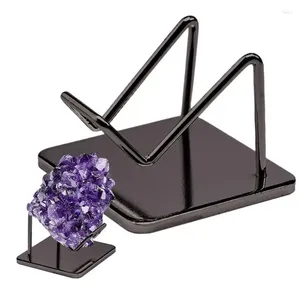 Dekorativa plattor Crystal Display Stand Metal Arm Easel Stands for Gemstone Decor Collectibles Agate