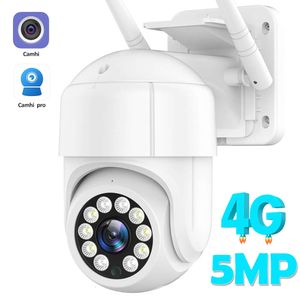 Karta SIM SIM aparat IP 5MP Ptz WiFi kamera zewnętrzna bezprzewodowa CCTV Security Camera AI śledzenie audio wideo Camhi P2P