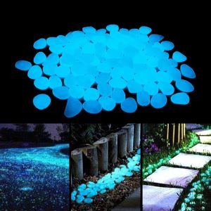 Pebbles Luminous Stones Glow In The Dark Pebbles Glowing Stones for Outdoor Walkways Home Garden Yard Decor Fish Tank Pebble Rocks