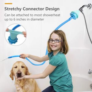 Sprayers Slipon Dog Wash Hose Attachment Handheld Pet Shower Hose for Showerhead Sink 5FT Hose Length Fits Up to 6 Inch Diameter Heads