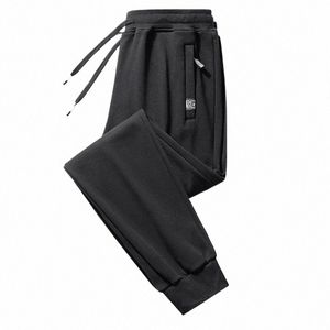 Calças esportivas masculinas primavera outono fi cintura elástica zip lock bolso ao ar livre casual solto calças adolescente 8xl tamanho grande sweatpants x2gX #