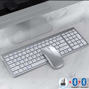 Set tastiera e mouse Bluetooth sottile ricaricabile Jomaa per computer portatile Combo tastiera e mouse wireless USB 2.4G