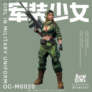 Anime manga oceancosmos miniatyrer original flicka i militär enhetlig amerikansk militär tema sexig soldat harts hardjusterad modellpaket figur gk yq240325