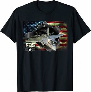 F-35 Lightning Air Force Military Veteran Pride Us Flag-Usaf Men T-shirt Kort ärm Casual 100% Cott O-Neck Summer Shirt Z3QF#