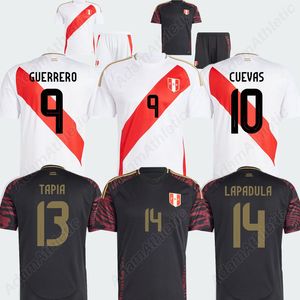 ペルーサッカージャージー2024コパアメリカペルーフットボールシャツ24 25ゲレロタピアラパドゥラクエバスアブラムロペスジャージーキッズキットプレーヤーバージョン