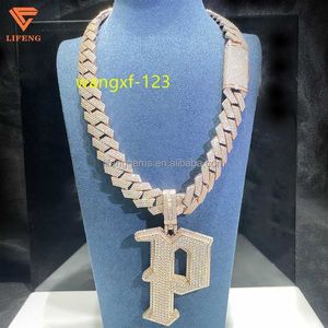 Personalizado design quente hip hop jóias de luxo 925 prata vvs moissanite jóias finas homem moissanite pingente colar para roper