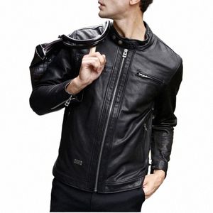 Äkta 2020 Winter for Men Motorcykelcykel Biker Flight Pilot Bomber Jacket Natural Real Leather Manlig flygare Coat U1O6#