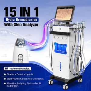 15 in 1 butifunction Hydra Skin Care Machineビューティースキンアナライザーを削除するアクアピールスムーズなしわ