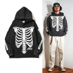 Men's Sweaters Saint Michael knit Skeleton Bone Vintage Damaged Sweater Men Women Sweatshirts Jacquardyolq