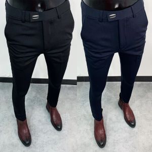 Einfache Einfarbige Anzughose für Männer Slim Fit Casual Business Kleid Hosen Männer Kleidung 2024 Frühling Büro Sozialen Hosen