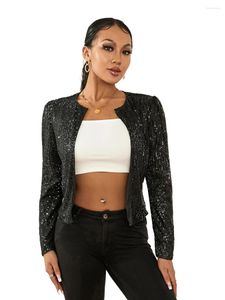 Women's Jackets CHQCDarlys Women S Sequin Cardigan Sparkle Long Sleeve Open Front Lightweight Jacket Casual Fashion Club Party Crop Coat