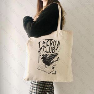 Einkaufstaschen Crow Club Pattern Canvas Handgepäck Six Of Crows Ketter Dam Grishaverse Ästhetische Tasche