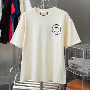 GU Correct High Version 24S New Short sleeved Classic 3D Wah Gum Letter Printed T-shirt for Couples