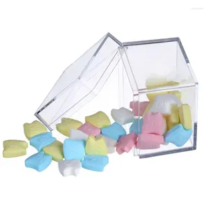 Sacchetti per gioielli Scatola di plastica trasparente Cubo a 5 lati Piccolo mini regalo per feste Espositore per caramelle nuziali