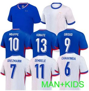 3xl 4xl 24/25ユーロカップフランスのホームジャージーMbappeサッカージャージDembele Coman Coman Coman Saliba Kante Maillot De Equipe Maillots Griezmann Kids Men Kitsファンフットボールシャツ