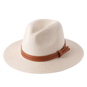 Männer Frauen Casual Sonnenschutz Hüte Frauen Einfache Mode Panama Stroh Hut Frühling Sommer Gewebt Jazz Top Cap Strand Sonnenschutz kappen Großhandel
