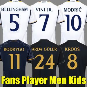 Bellingham Vini Jr Futbol Formaları 23 24 Rodrygo Real Madrids Camavinga Futbol Gömlek 2023 2024 ARDA GULER MODRIC Üçüncü Hayranlar Oyuncu Versiyonu Erkek Çocuk Kadın Kiti