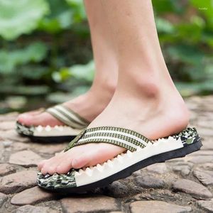 Terlik Yaz Moda Sünger Masaj Flip Flops Erkekler Yüksek Kaliteli Açık Plaj Nefes Alabilir