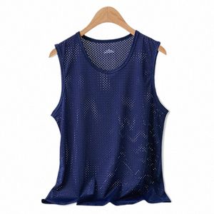 Camisetas sin mangas de seda de hielo para hombre, ropa interiör transparente para hombre, de lucha libre bodysaper, camiseta transpirable 78u4#