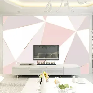 Duvar Kağıtları Özel Duvar Kağıdı 3D PO Duvar Resimleri Modern Minimalist Yaratıcı Geometrik Çizgi TV Arka Plan Duvar Oturma Odası Yatak Odası