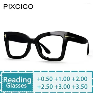 Óculos de sol r56785 marca designer rebite óculos de leitura senhora luxo gato olho claro óculos homens quadrado presbiópico óculos dióptrico 50-350