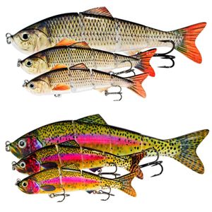 Abziyat Fishing Lures 4Section Hard Tail Minnow Lure Swimbait CrankBait Tool Hunting Ice Bait Lifelike Fish 240312