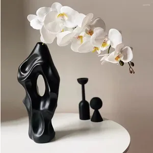 Vasos cerâmica vaso oco decoração de casa artesanato estético para flor criativa sala de estar ornamentos garrafa decorativa