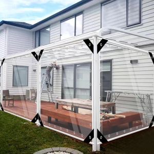 Nets Tarpaulin Transparent Waterproof PVC Plastic with Eyelets for Garden Furniture Plant Greenhouse Pet Hutch Roof Covered Rainproof