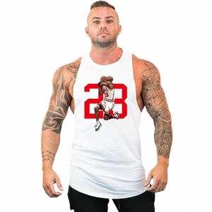 no23 العلامة التجارية الصيف Fitn Tank Top Men Bodybuilding Gyms New Gyms Clothing Fitn Men Shirt Slim Fit Sets Mesh Singlets Tops G1HH#