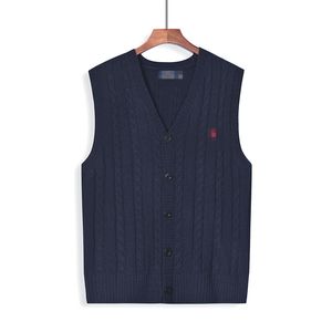 Suéter masculino de designer de designer xiaoma bordou o cardigan botão de malha bordado, sem mangas negócios de luxo casual slim fit long lã lã quente cardigan estilo top
