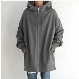 Frühling Damen Hoodie Schwarz Langarm Spitze Up Reißverschlüsse Taschen Plüsch Hoodies Weibliche Sommer Trendy Casual Damen Kleidung 240313