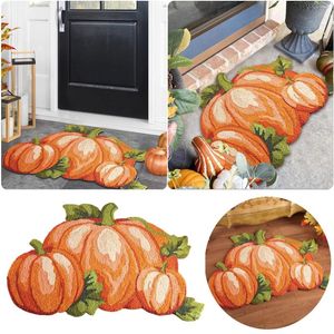 Carpets Thanksgiving Shaped Pumpkin Rug 31"X22"Non Slip Washable Welcome Door Mat Cute Fall Doormats For Indoor Outdoor Rugs 5 X 8