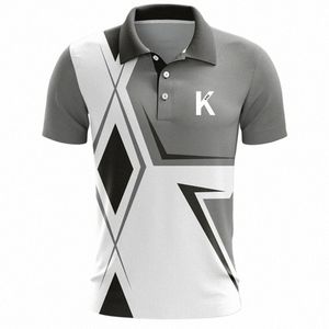 novo polo estampado masculino de manga curta 2024 Hot New X7e0#