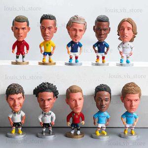 Aktionsspielfiguren 6,5 cm Fußballstar C.Ronaldo Figur Modellauto Ornamente PVC Sammlung Puppe Fußballspieler Figuren Souvenirs Spielzeug Geschenke für Fans T240325