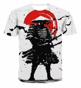 Japanska samurai 3D-tryck T-shirts för män fi o-hals Kort ärm för män t-shirt harajuku hiphop streetwear ninja tees topps b4ei#