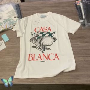 CASA BLANCA MEN WOMEN Tシャツデザイナーカサブランシャツレインボーマッシュルームレタープリント半袖トップ100％コットンルーズファッショントレンドブランドCASAシャツ5075