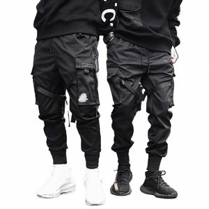 Rippen Harem Jogger Männer Cargo Pant Streetwear 2023 Hip Hop Casual Taschen Track Hosen Männliche Harajuku FI Hosen Sweatpant V60G #